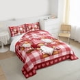 thumbnail image 3 of Homewish Girls Teens Kawaii Gnome 2pcs Bedding Comforter Set,Geometric Plaid Grid Twin Comforter Sets,Romantic Valentine's Day Breathable Bedding Set,Super Cozy Room Decor, 3 of 8