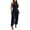 Black, variant on Women's Cargo Rompers Summer Fashion Sleeveless Tops High Waist Ankle Strap Jumpsuit White M