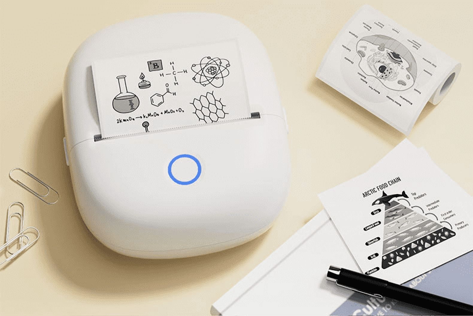 Mini Bluetooth Thermal Label & Photo Printer, Portable Inkless Pocket Printer with AI Anime Effect, OCR Scan-to-Print, Compatible with iOS & Android, for Notes, Study, Journal, Labels & Photos