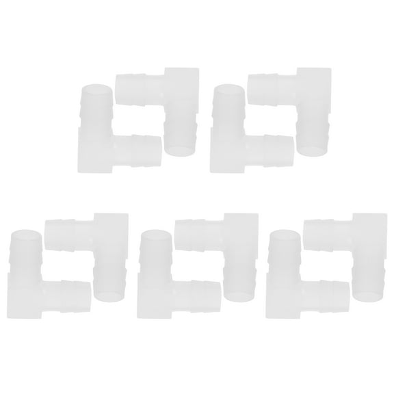 10 Pcs Air Stone Pipe Reducing Elbow Water Tank Accessories 3.32X3.32CM White