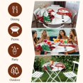 thumbnail image 7 of Grey Snowman Christmas Round Tablecloth, Fitted Table Cover with Elastic for 45"-54" Round Tables, Snowflake Xmas Tree Winter Elk Table Cloth Outdoor Indoor Dinning Party Waterproof Tablecloths, 7 of 7