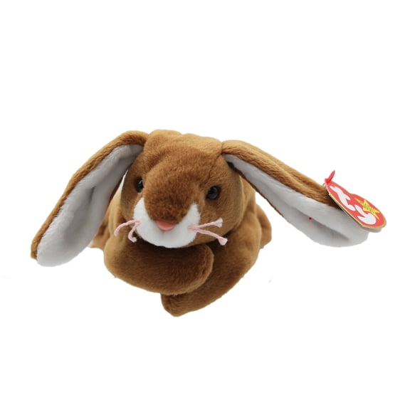 Ty Beanie Baby - Ears the Brown Rabbit Plush Stuffed Animal MWMT (BONUS 1 FUN CHOPS & 1 TY CARD)