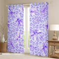 thumbnail image 2 of Manfei Vintage Purple Ribbon Curtains Pack of 2 (42x84 Each) for Kids, Chic Cheetah Print Curtains Blackout, Fashion Bowknot Style Bedroom Curtains, Curtains and Drapes Decor, 2 of 6