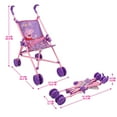 thumbnail image 3 of Peppa Pig: Doll Umbrella Stroller - Purple, Pink, Flowers - Accessory For Dolls Up To 24", Foldable Design, Retractable Canopy, Kids Toy, Ages 3+, 3 of 5