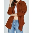 thumbnail image 5 of SSLR Womens Corduroy Shacket Jacket Shirt Oversized Button Down Shirts Long Sleeve Casual Tops, 5 of 8