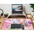 thumbnail image 6 of Pink Desk Mat, Anime City Gamer Mouse Pad, Pastel Gaming Large Mousepad, Kawaii Office Decor for Women Keyboard Mat, Cute Pink Desk Pad with Stitched Edges and Non-Slip Rubber Base Computer Mat, 6 of 6