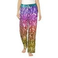 thumbnail image 2 of Kdxio Women's Comfy Stretch Glitter RainbowPrint Drawstring Pajama Pants-Small, 2 of 9