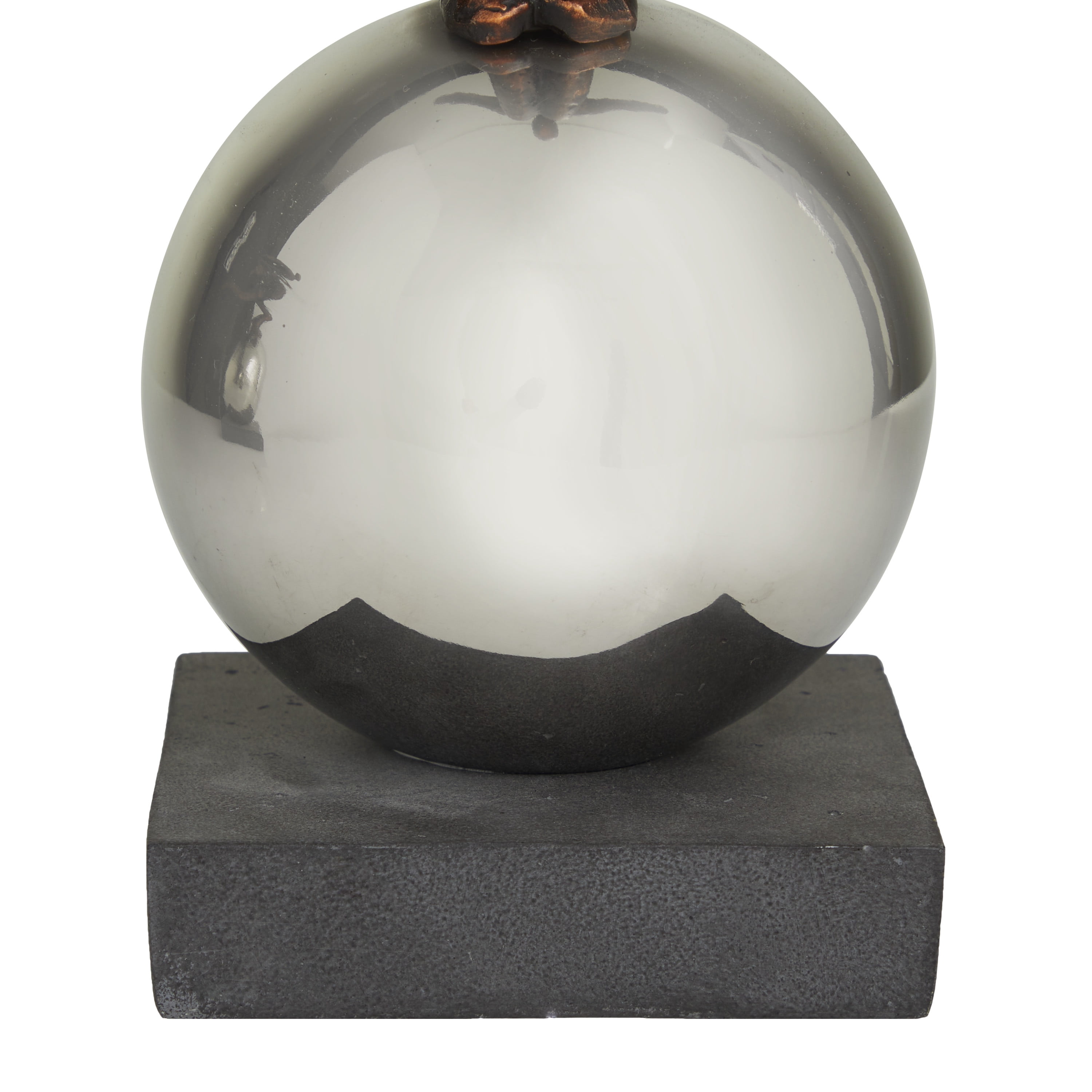 13", 14"H Bronze Polystone People Sculpture with Silver Ball Stands, by DecMode (2 Count)