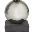 thumbnail image 4 of 13", 14"H Bronze Polystone People Sculpture with Silver Ball Stands, by DecMode (2 Count), 4 of 9
