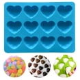 thumbnail image 3 of Ice Cube Tray 12 Cavity BPA Free Flexible Stackable Non-stick Versatile Silicone Heart Shape Ice Container Freezer Accessories, 3 of 8