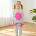 thumbnail image 3 of RUTAYY Children Girls Clothing Sets Cozy Fall Winter Round Neck Long Sleeve Cute Daisy Print Sweatshirt with Floral Petal Pants Tracksuit Chic Holiday Outfit Sets, 3 of 7
