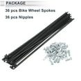 thumbnail image 3 of Unique Bargains 36pcs Universal Bicycle Spokes 13G Bike Wheel Spokes Nipple 45 Steel Black-209mm, 3 of 6