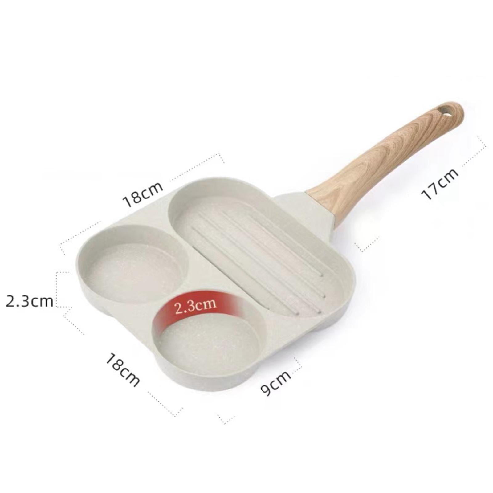 CENAP Divided Frying Pan All in One, 3-in-1 Cast Iron Multi-Section  Grill/Breakfast Skillet, Egg Mini Pancake Frying Pan with 2 Hole, Suitable  for Gas