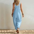 thumbnail image 5 of JFGHDG Womens Cotton Adjustable Casual Summer Bib Overalls Jumpsuits with Side Pockets Light Blue S, 5 of 7