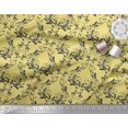 thumbnail image 3 of Soimoi Yellow Viscose Chiffon Fabric Filigree Damask Printed Fabric 1 Yard 42 Inch Wide, 3 of 3