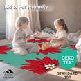 thumbnail image 4 of ODIKA 8'x10' Machine Washable Non-Slip Area Rug, Vintage Poinsettia Bloom Merry Holiday Pair High Traffic Rug, Red, 625486, 4 of 5