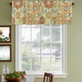 thumbnail image 3 of Gray Green Boho Floral Curtain Valances for Windows, Kitchen Valance Window Treatments Panel 2 Pack, Vintage Abstract Art Ethnic Flowers Rod Pocket Short Curtains for Bathroom Bedroom 54 x 18 Inch, 3 of 8