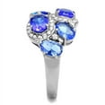 thumbnail image 4 of Luxe Jewelry Designs Women's Stainless Steel Pave Ring with Sapphire Synthetic Glass Stones - Size 7, 4 of 4