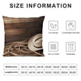 thumbnail image 5 of YINGXI Throw Pillow Cushion Cover, Hat Traditional Ranching Robe on Wooden Ground Folk Art Photo, Zippered Double-Side Digital Print Decor, Beige Brown 24x24in, 5 of 5