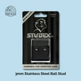 thumbnail image 3 of STUDEX Sensitive Stainless Steel Ball Stud Earrings 3mm | Hypoallergenic and Nickel Free for Sensitive Ears | Surgical Stainless Steel Posts | High Fashion Earrings for Women and Men-PR-621W-S, 3 of 3