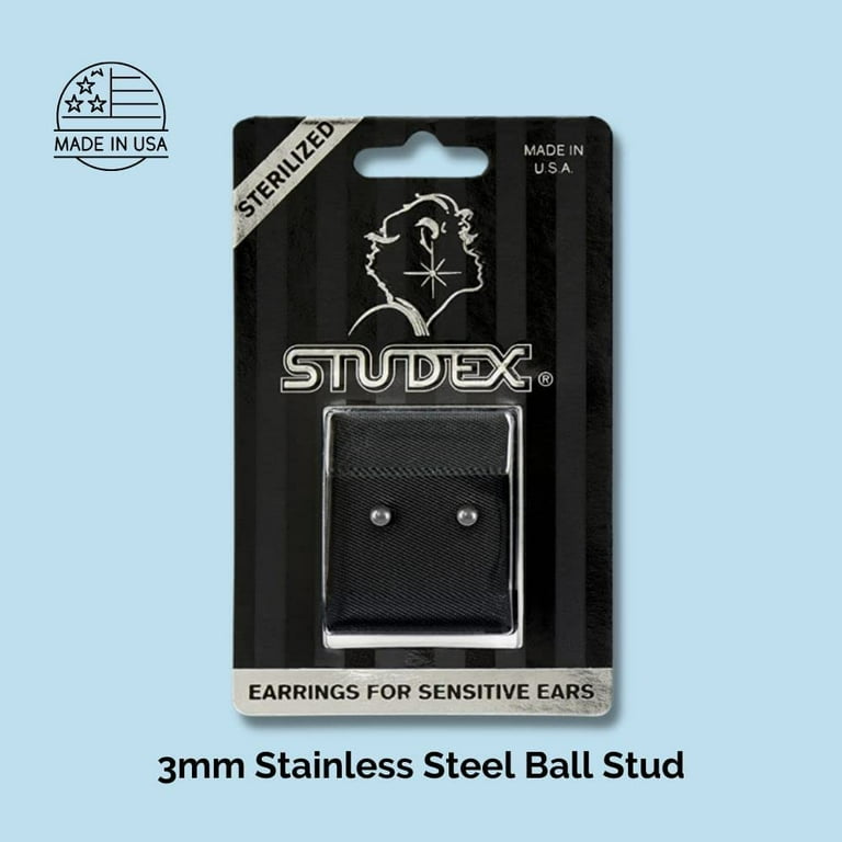 STUDEX Sensitive Stainless Steel Ball Stud Earrings 3mm