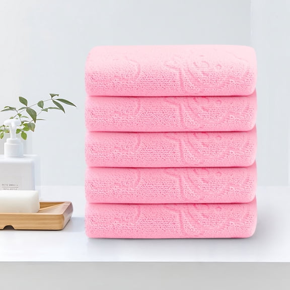 Face Towels for Sensitive Skin Soft Absorbent Bear Embossed Washcloths Set of 5 for Facial Cleansing and Bath