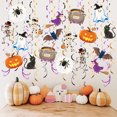 thumbnail image 2 of 48 Pcs Halloween Hanging Swirls Decoration Spooky Ceiling Spiral Streamer with Spider Pumpkin Ghost Sign for Halloween Home Decor, 2 of 7