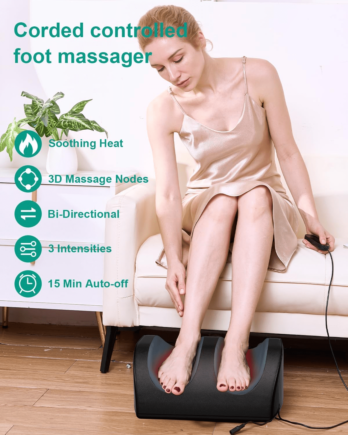 LAOBEN Shiatsu Foot Massager with Heat, Electric Kneading Foot Massager Machine, Gifts for Women Men Mom(Black)