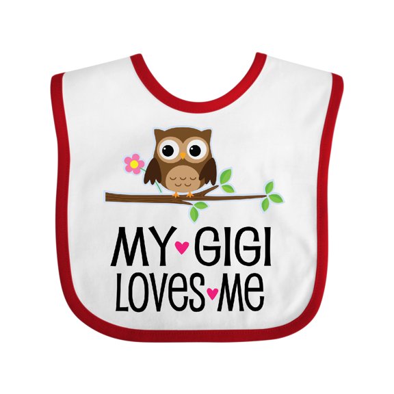 Inktastic My Gigi Loves Me Girl Owl Girls Baby Bib