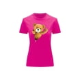 thumbnail image 1 of Playera Blusa De Oso De Peluche Saliendo Del Cierre Ropa Para Mujer Casual Color Fucsia Talla Chica Marca Emil SaEs, 1 of 4