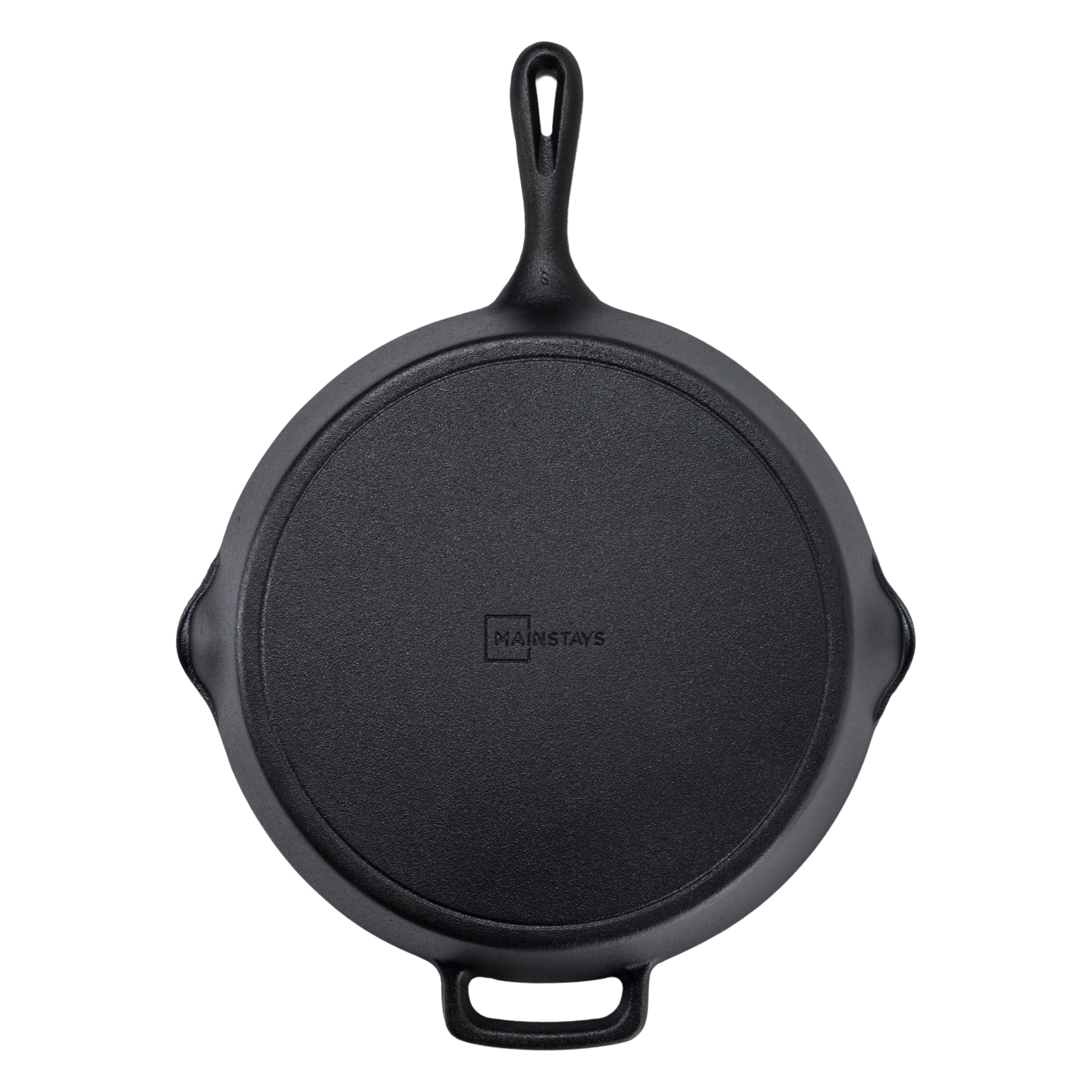 Mainstays 12 Inch Cast Iron Skillet with Single Helper Spout Black