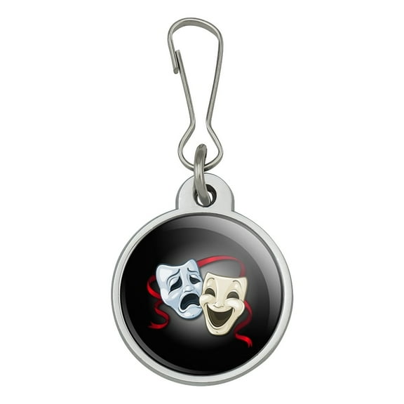 Drama Comedy Tragedy Masks Theater Jacket Handbag Purse Luggage Backpack Zipper Pull Charm