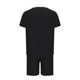 thumbnail image 4 of VBTAPA Men's Waffle Knit Polo Shirt and Shorts Set 2 Piece Summer Outfits Color Block Casual Tracksuit with Pockets Birthday Gifts Black XXL, 4 of 7
