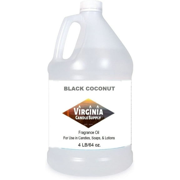 Black Coconut Fragrance Oil 64 oz Bottle for Candle Making, Soap Making, Tart Making, Room Sprays, Lotions, Car Fresheners, Slime, Bath Bombs, Warmers