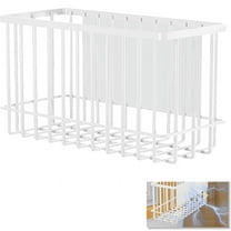 Artrylin Magnetic Basket Kitchen Refrigerator Organizer Foil and Plastic Wrap Organizer for Fridge Heavy Duty Metal Storage (10.25"L x 3.2"W x 6"H, White)