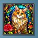 thumbnail image 1 of Cuadros Decorativos Pintura de diamante 5D DIY Taladro redondo completo Kit de gato de vidrieras Decoración para el hogar (A7424) Wdftyju embutido en tela, 1 of 7