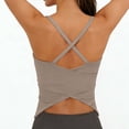thumbnail image 2 of Craaazy Summer Workout Tops for Women Sleeveless Solid Color Scoop Neck Cross Back Yoga Running Shirts for Gym Casual Exercise, 2 of 8