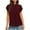 Wine, variant on Uaswgudfs Women's Standing neck Scrub Blouse - Relaxed Fit Outdoor Short Sleeve Top with Rounded Hem & Breathable Design