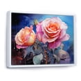 thumbnail image 2 of Designart "Vibrant Brushstroke Roses III" Roses Floater Framed Canvas Wall Art, 2 of 5