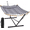 Black Stripes, variant on Double Portable Hammock with Stand, 2 Person Hammock with Curved Spreader Bar, Balance Ropes Included, Dark Gray