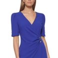 thumbnail image 2 of DKNY Women's Faux Wrap Sheath Dress Purple Size 14, 2 of 3