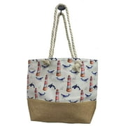 WOMEN'S BEACH TOTE BAG WITH ROPE HANDLE