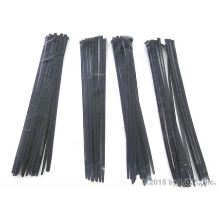100-Pack Heavy Duty 14 Inches (50lbs) Zip Cable Tie Down Strap Wire UV Black Nylon Wrap