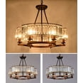 thumbnail image 2 of KPIBEST Round Crystal Chandelier Brown Industrial Dining Room Light Fixtures 6 Light for Farmhouse Living Room Foyer, 2 of 13