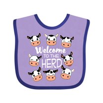 Inktastic Welcome to the Herd with Cute Black and White Holstein Cows Boys or Girls Baby Bib