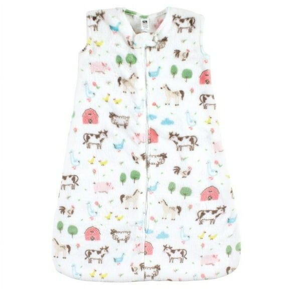Hudson Baby Infant Girl Plush Sleeping Bag, Sack, Blanket, Girl Farm Animals, 0-6 Months
