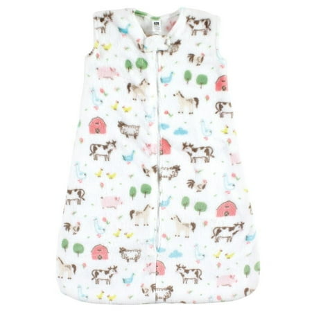 Hudson Baby Infant Girl Plush Sleeping Bag, Sack, Blanket, Girl Farm Animals, 12-18 Months