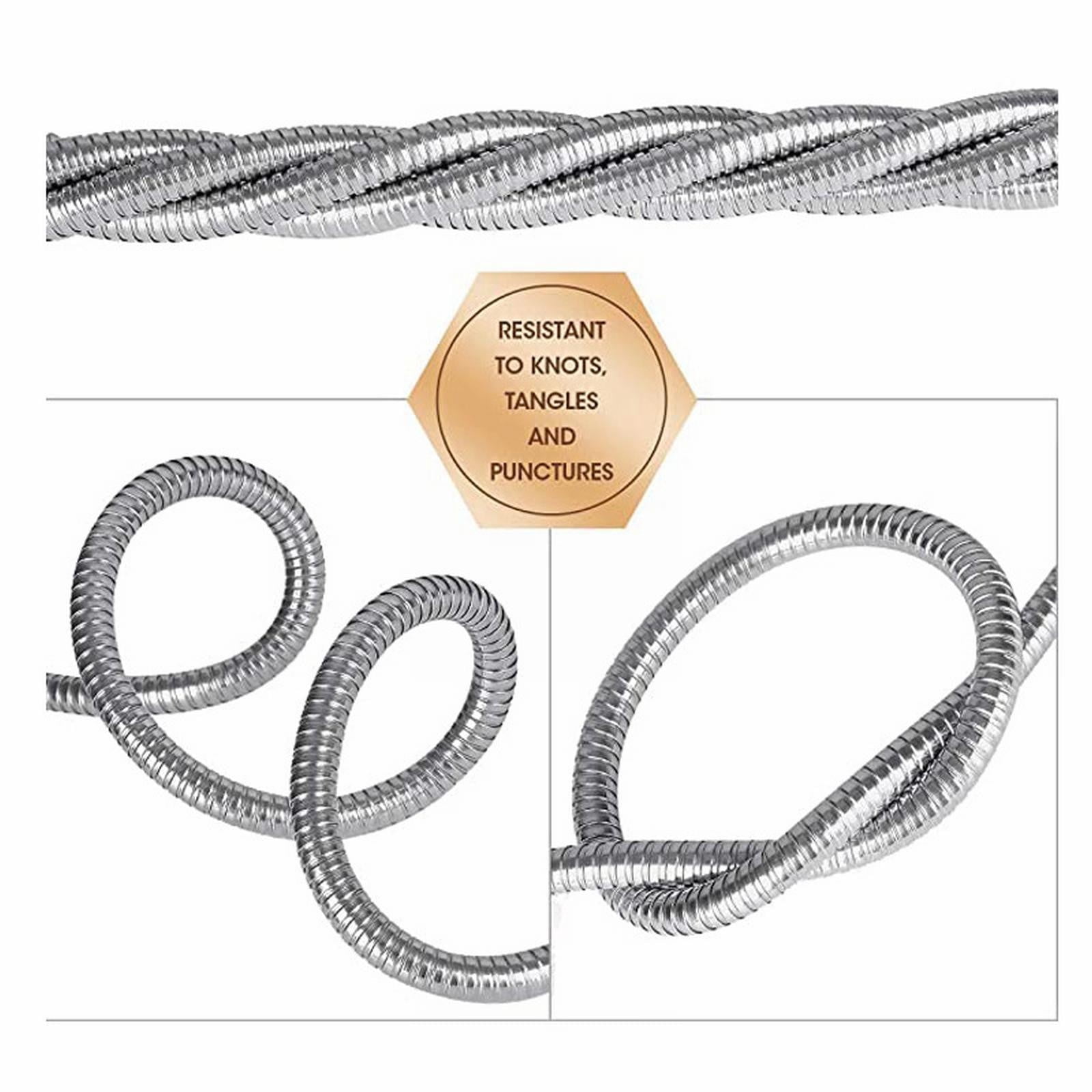 (Clearance) pdqouc 304 Stainless Steel Garden Hose with Female to Male Metal Connector, Anti-Leakage, Flexible & Lightweight Kink Free Water Hose, Easy to Use & Store