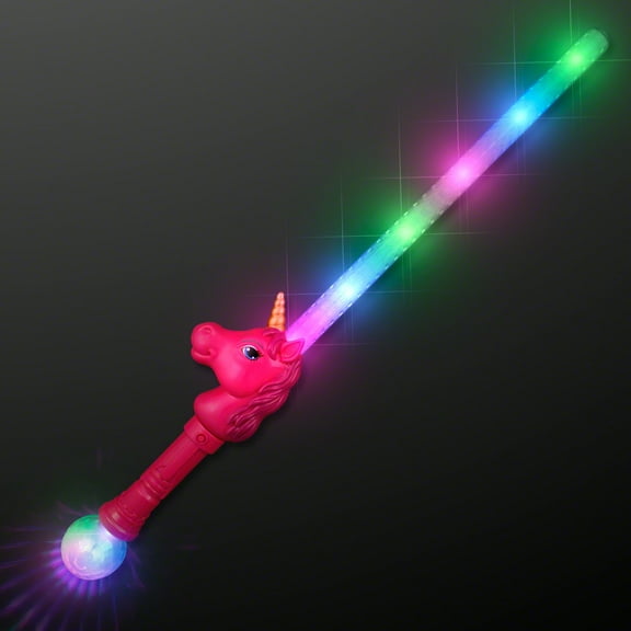 Light Up Pink Unicorn Saber Sword with Flashing LED Lights