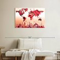 thumbnail image 2 of Elephant Stock Rose Gold World Map Wall Art - Horizontal Canvas Wall Art - Living Room Wall Decor - Map Canvas - Orange And Red Decor - 36" x 24", 2 of 8